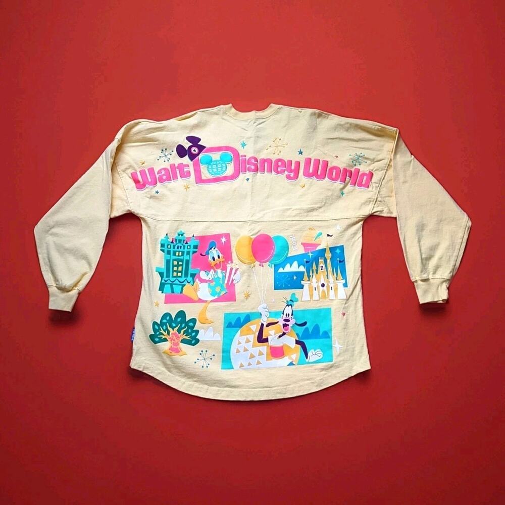 Walt Disney World Play In The Park Yellow Spirit Jersey Donald Goofy Adult S